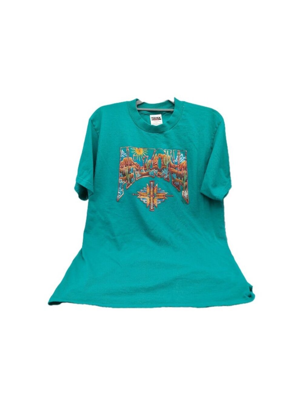 Dreamcatcher Nathan Arizona Native T Shirt Blue Teal Size Large